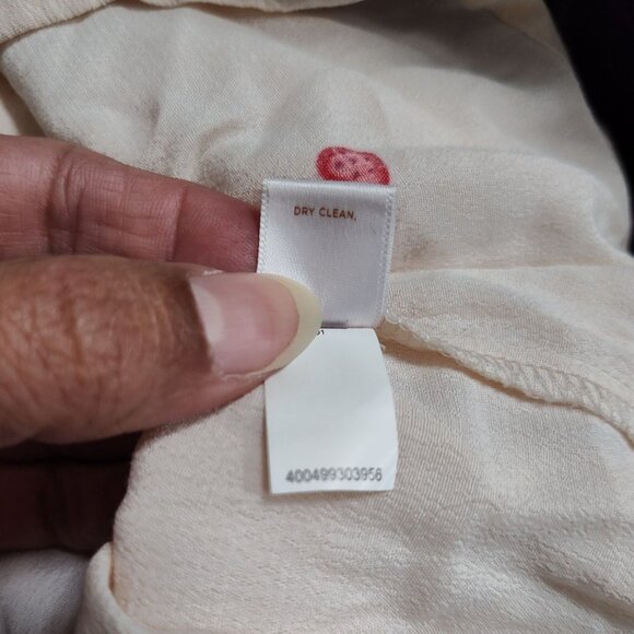 LC Lauren Conrad Button Up Tie Blouse Long Sleeve Strawberry Pink Women Size L - Picture 6 of 12